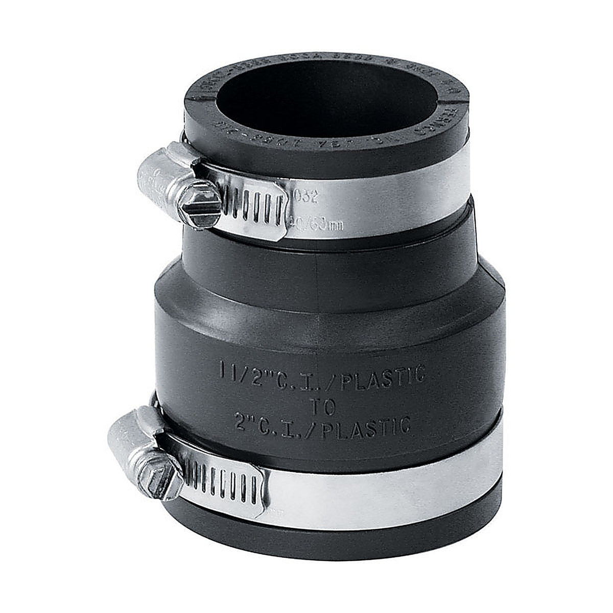 Fernco P1056-215 Schedule 40 2 in. Hub x 1-1/2 in. Dia. Hub PVC Flexible Coupling