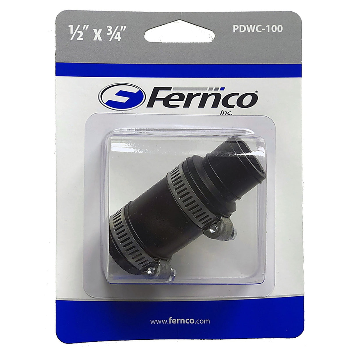 Fernco PDWC-100 Schedule 40 1/2 in. Hub x 3/4 in. Dia. Hub PVC Connector