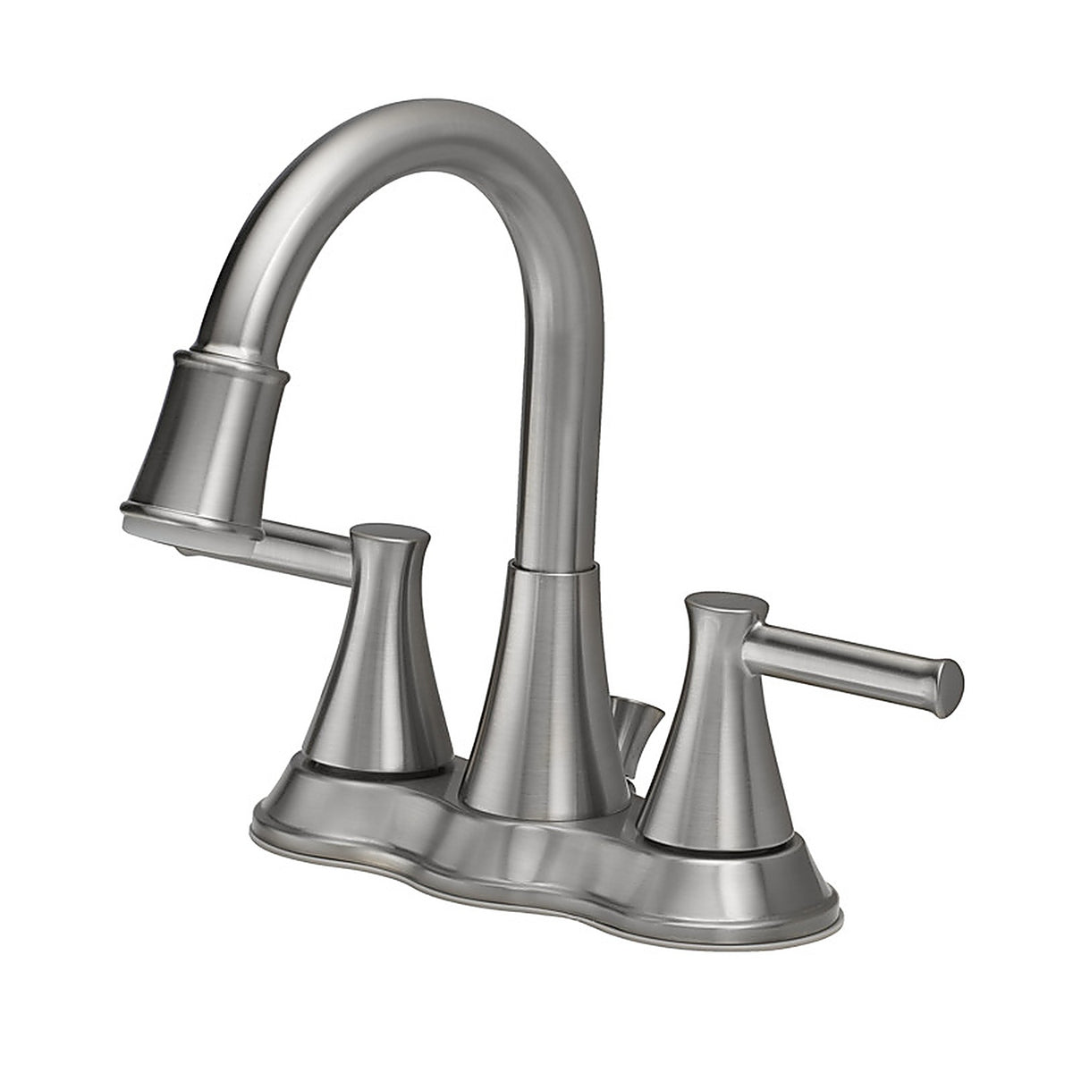 OakBrook 67513W-6104 Doria Brushed Nickel Two Handle LED Lavatory Pop-Up Faucet 4 in.