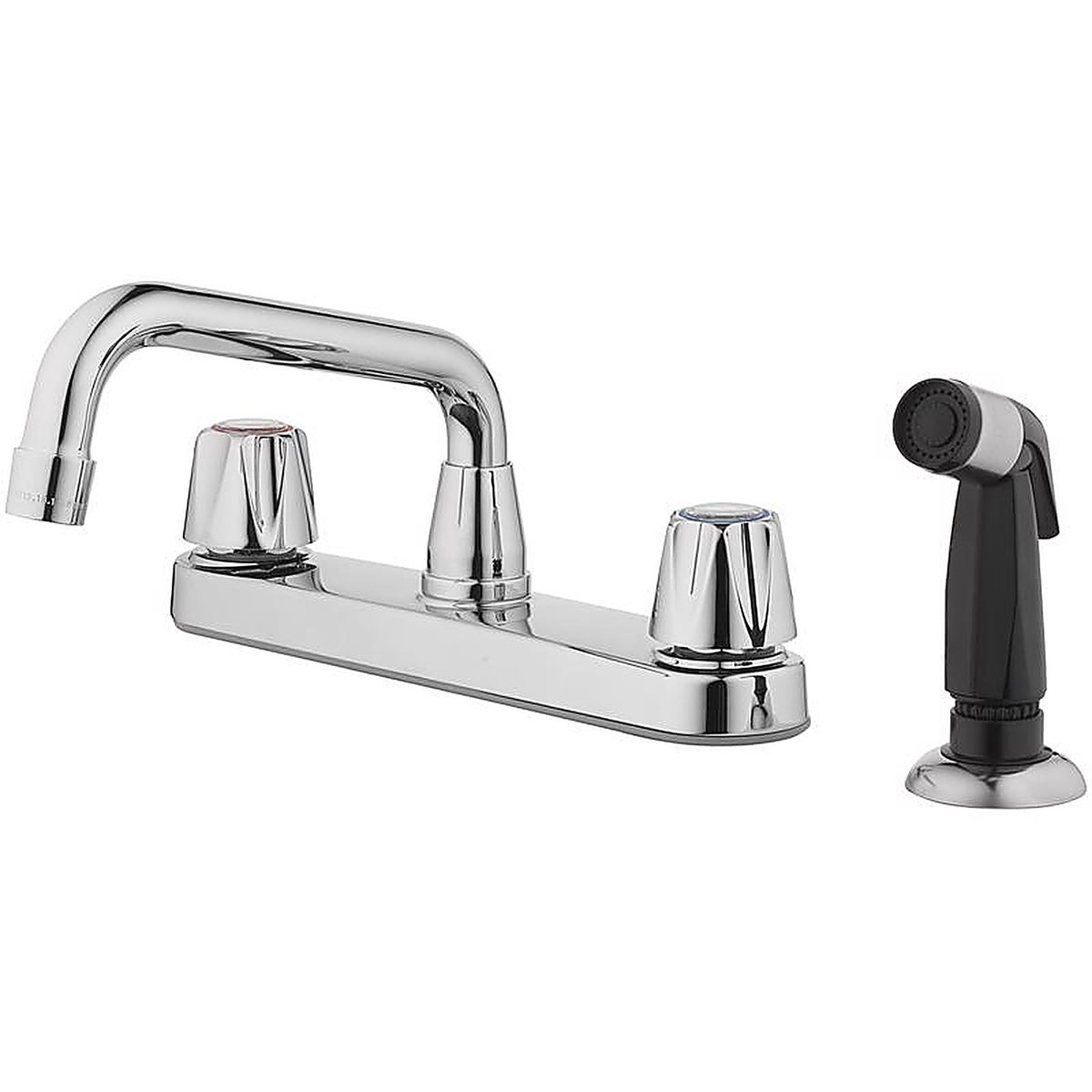 OakBrook 804W-1001 Compression Two Handle Chrome Kitchen Faucet Side Sprayer Included