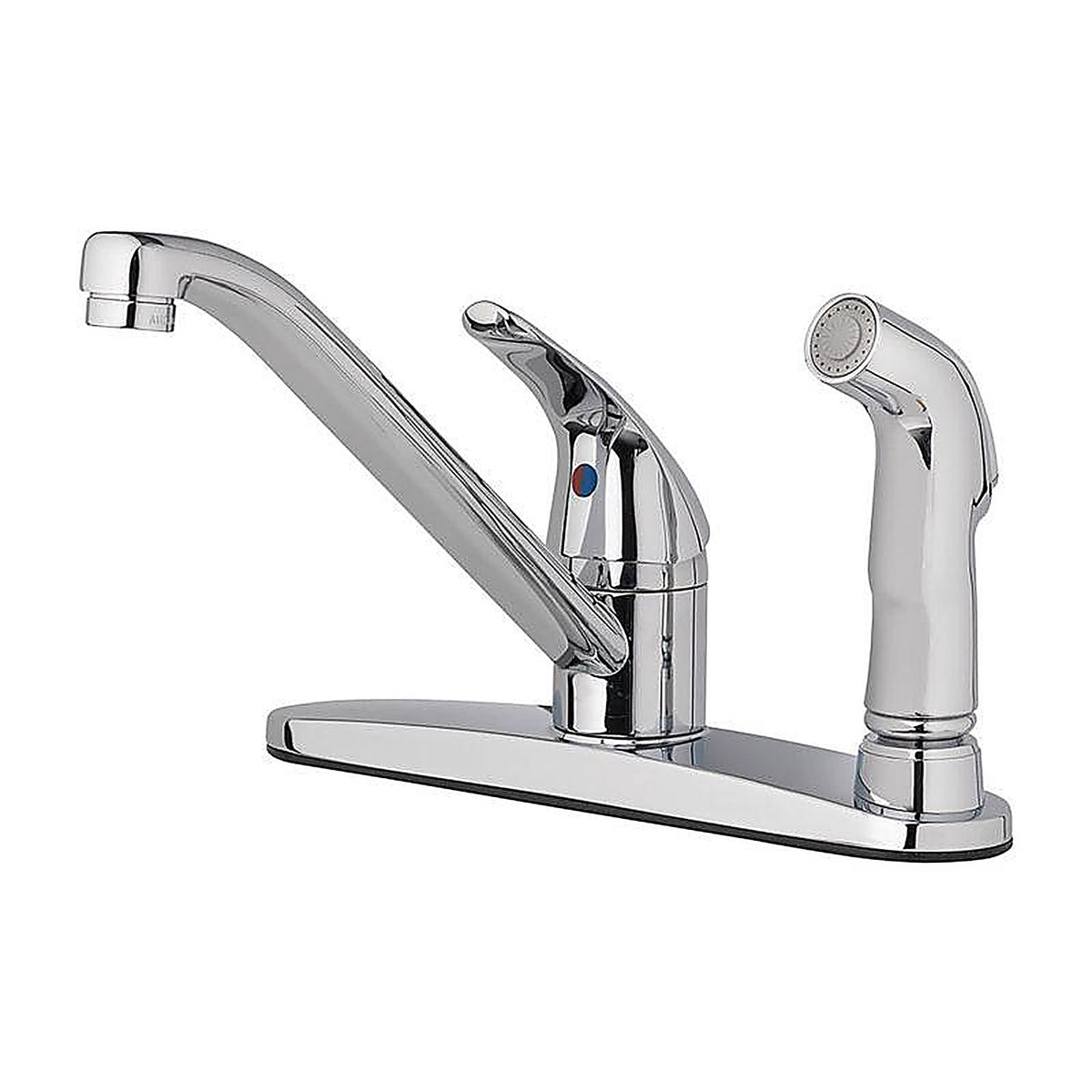 OakBrook 67210-2401 Essentials One Handle Chrome Kitchen Faucet Side Sprayer Included