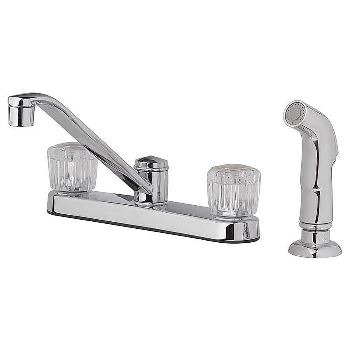 OakBrook 810N-D4101 Essentials Two Handle Chrome Kitchen Faucet Side Sprayer Included