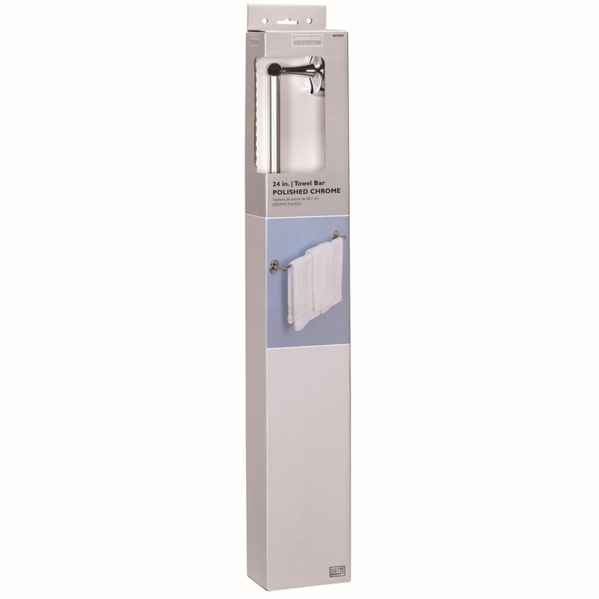 OakBrook 355-0201 Polish Chrome Towel Bar 24 in. L Zinc
