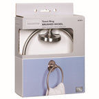 OakBrook 355-0504 Brushed Nickel Towel Ring Zinc