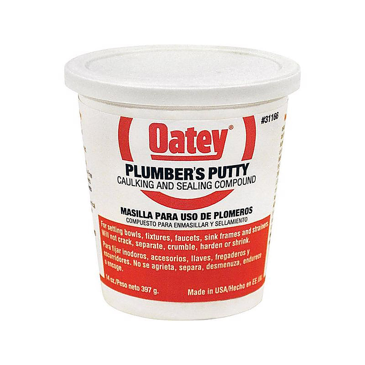 Oatey 31166 White Plumbers Putty 14 oz.