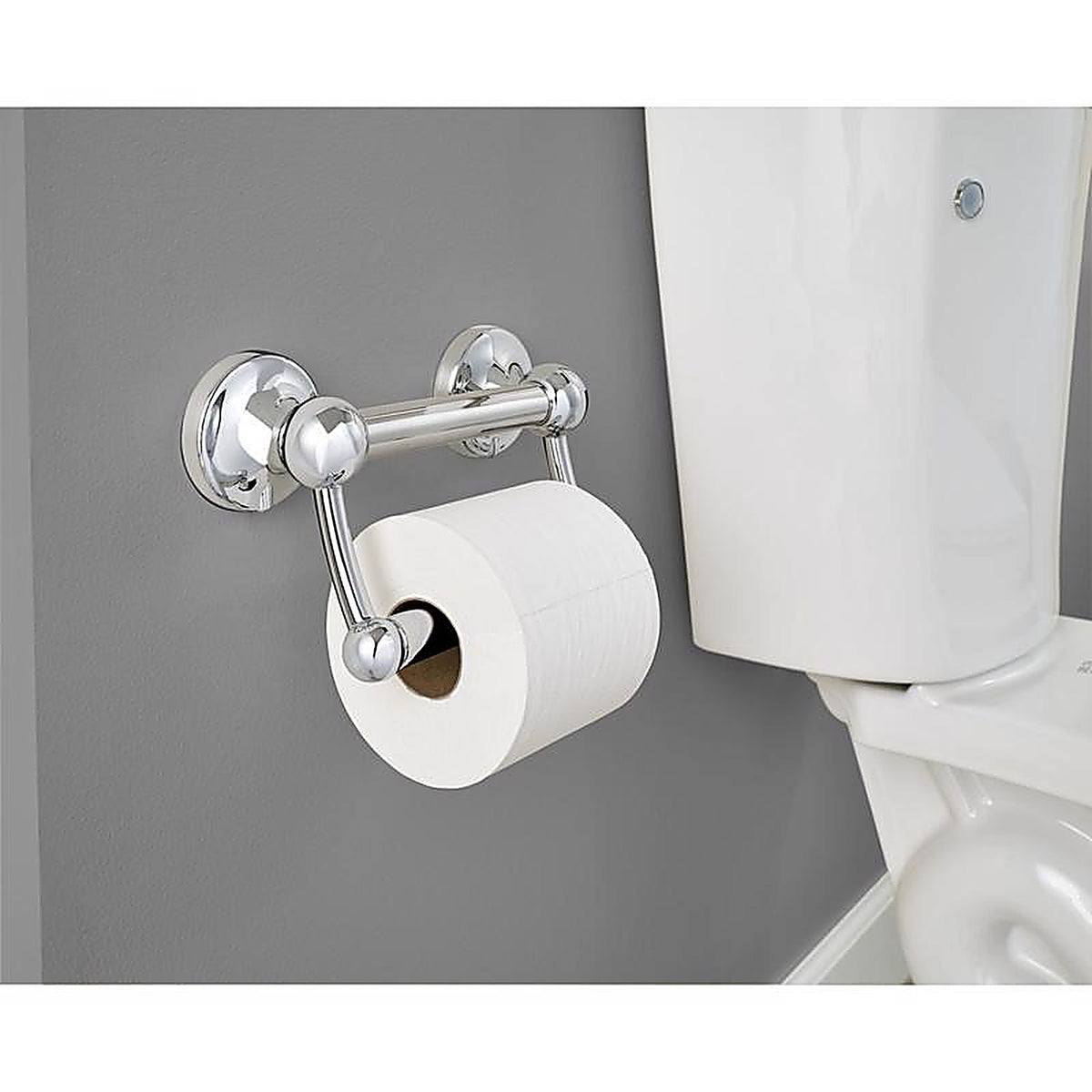 Delta DF704PC 5 in. L Polished Chrome Stainless Steel Toilet Paper Holder with Assist Bar