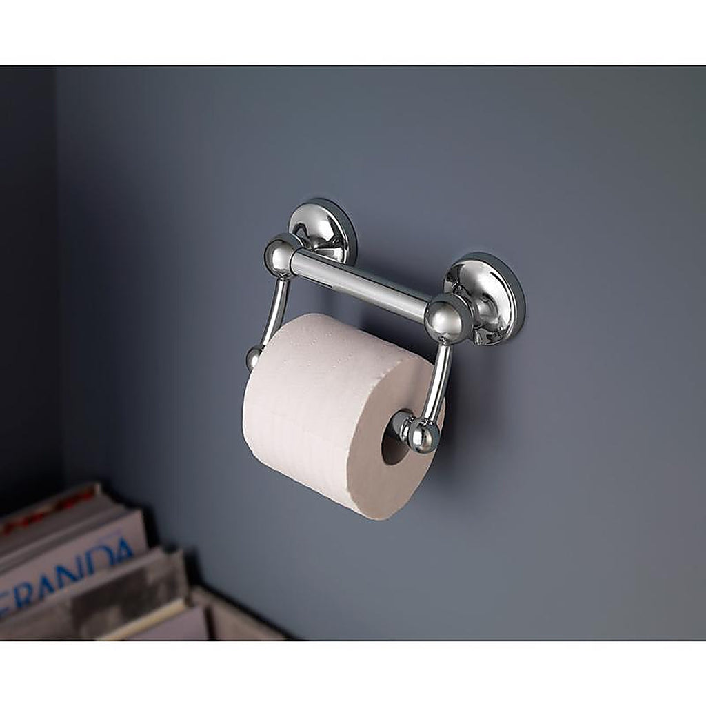 Delta DF704PC 5 in. L Polished Chrome Stainless Steel Toilet Paper Holder with Assist Bar