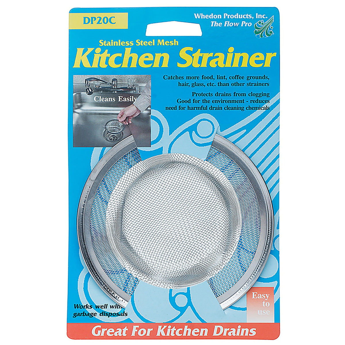 Whedon DP20C Drain protector 4-1/2 in. Dia. Chrome Stainless Steel Mesh Strainer