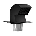 Imperial VT0640 R2 9 in. L x 4 in. Dia. Black/Silver Aluminum Roof Cap with Collar