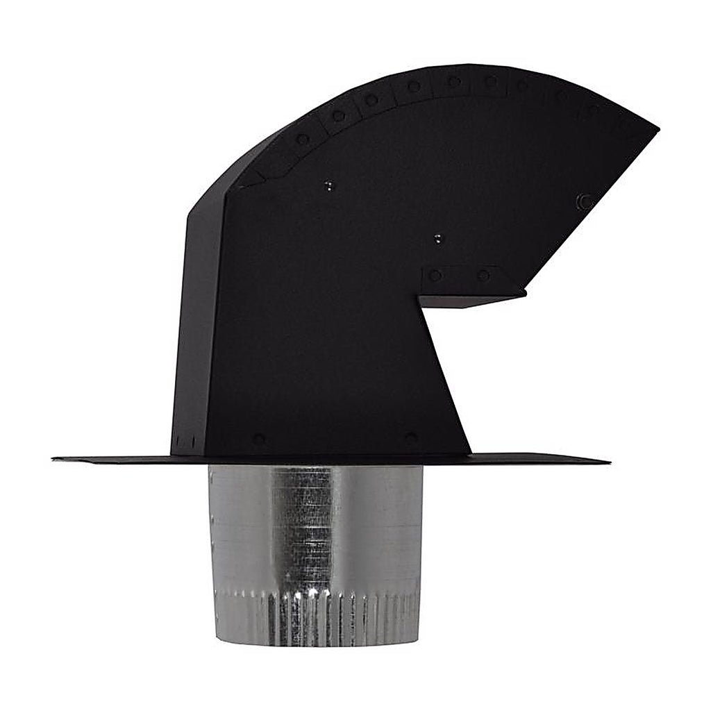 Imperial VT0640 R2 9 in. L x 4 in. Dia. Black/Silver Aluminum Roof Cap with Collar
