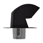Imperial VT0640 R2 9 in. L x 4 in. Dia. Black/Silver Aluminum Roof Cap with Collar