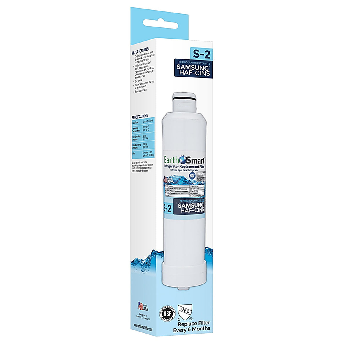 Earth Smart 102621 S-2 Refrigerator Replacement Filter For Samsung HAFCIN