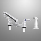 Home Plus 1815-30CP-N Two Handle Chrome Kitchen Faucet Side Sprayer Included
