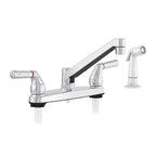 Home Plus 1815-30CP-N Two Handle Chrome Kitchen Faucet Side Sprayer Included