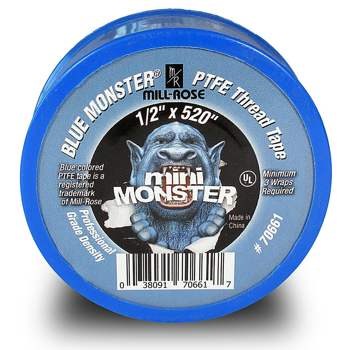 Blue Monster 70661 Blue 520 in. L x 1/2 in. W Thread Seal Tape