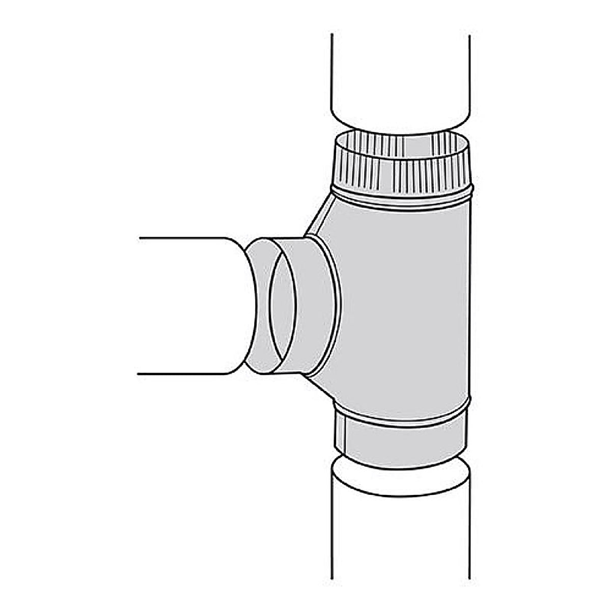 Imperial GV0883-A 4 in. x 4 in. x 4 in. Galvanized Steel Furnace Pipe Tee