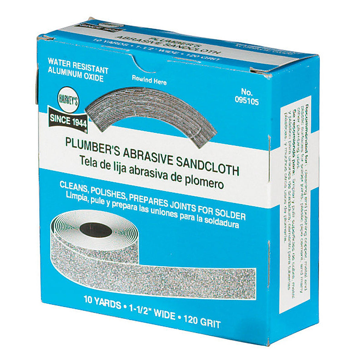 Harvey's 95105 10 L x 1-1/2 W 120 Grit Aluminum Oxide Sanding Cloth 1/Pack
