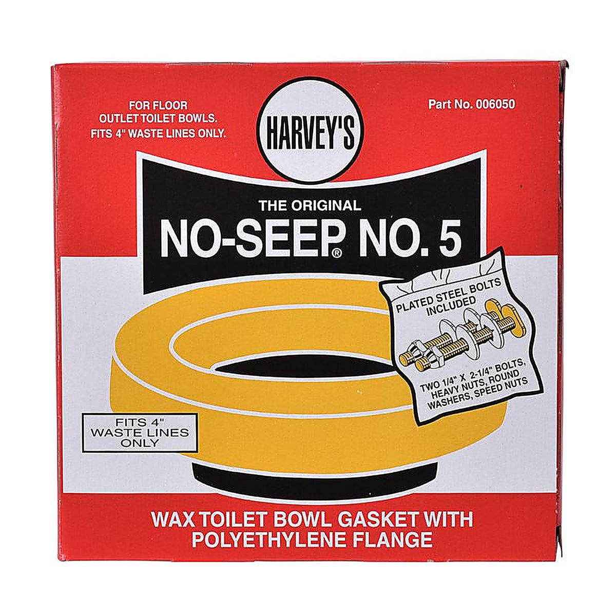 Harvey's 6005 Toilet Bowl Gasket with Wax & Flange Polyethylene