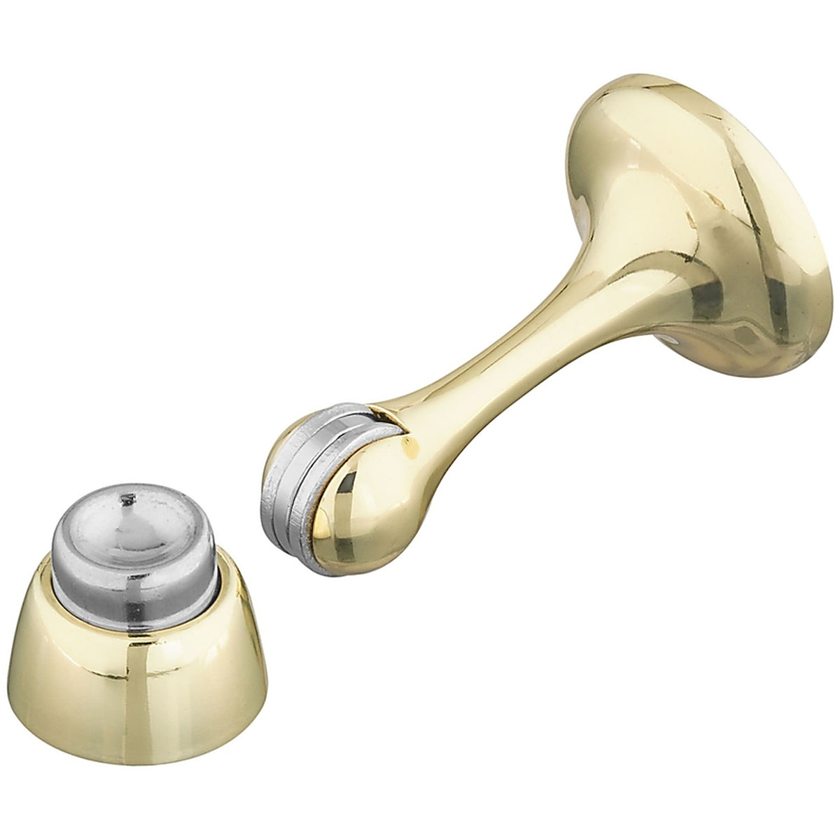 National Hardware N328-161 Zinc Brass Gold Magnetic Door Stop Mounts to door and wall