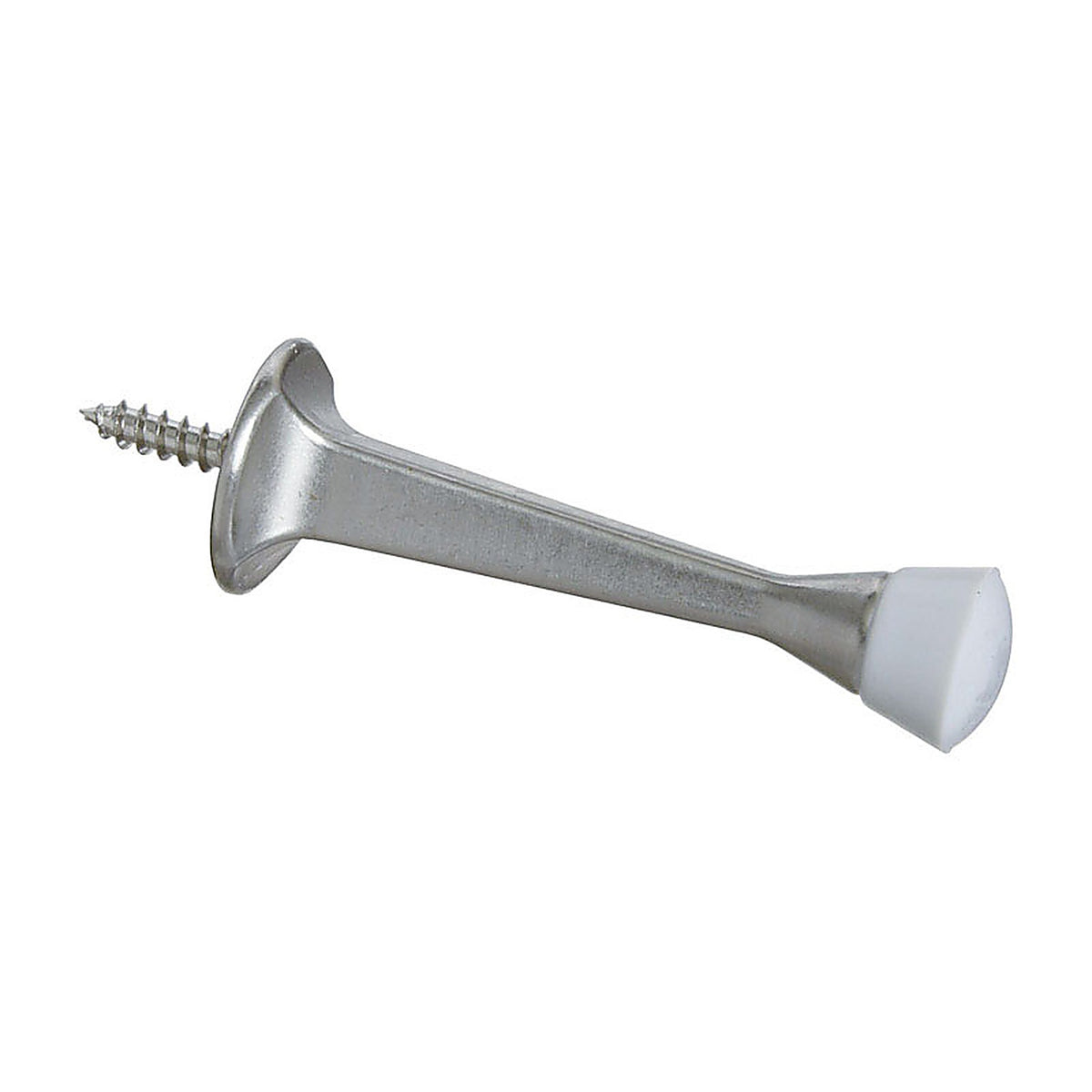 National Hardware N830-137 Zinc w/Rubber Tip Satin Nickel Silver Rigid Door Stop Mounts to wall