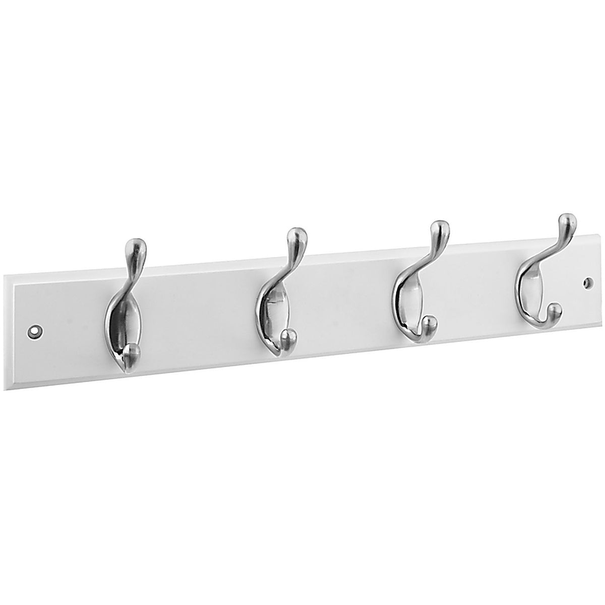 National Hardware S813-030 18 in. L Satin Nickel White Wood Rail Hook Rack 1/Pack