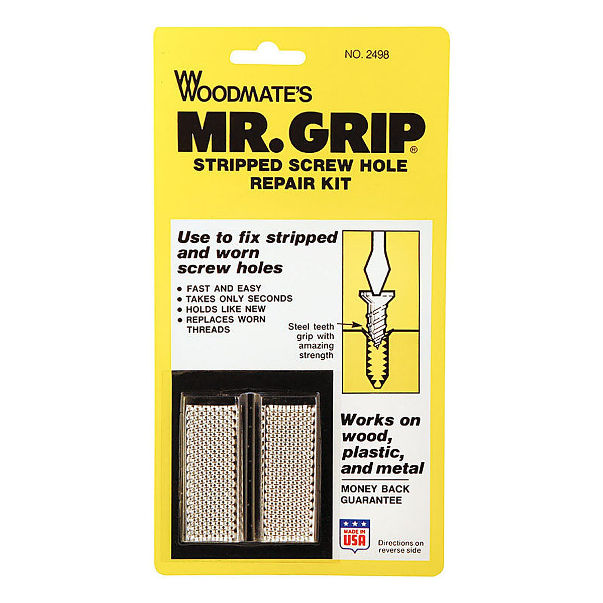 Woodmate 2498 Mr. Grip 2 in. L Steel Round Head Screw Hole Repair Kit 1/Pack