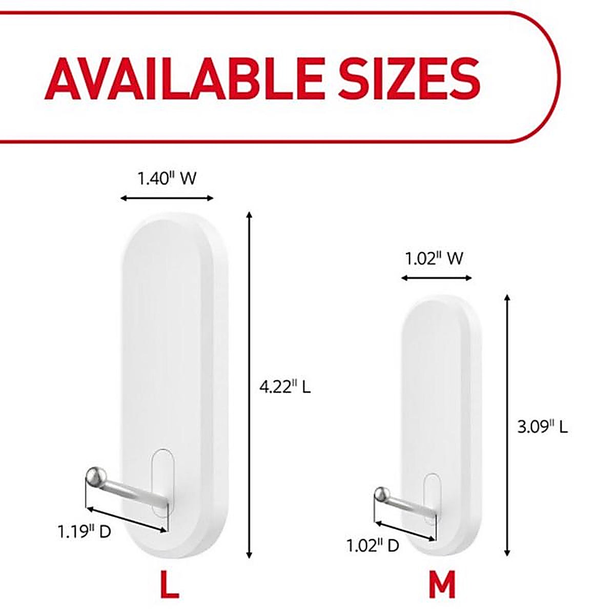 3M 17068-7ES Command Medium Plastic Hook 7/Pack