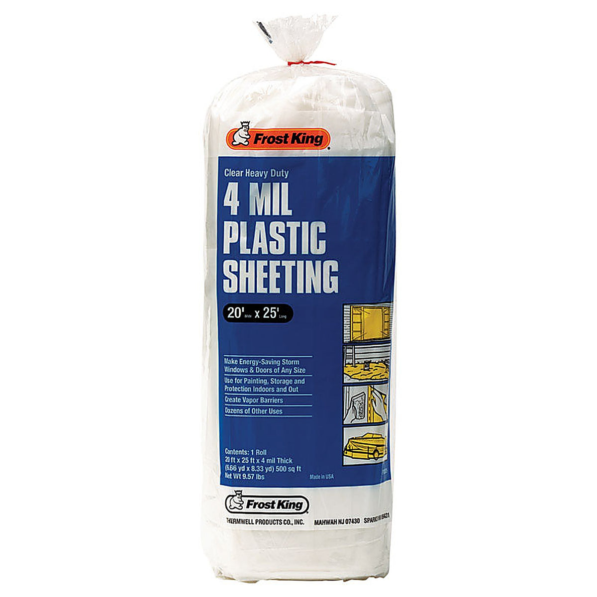 Frost King P2025 Clear Plastic Sheeting Roll For Doors and Windows 25 ft. L x 4 mil