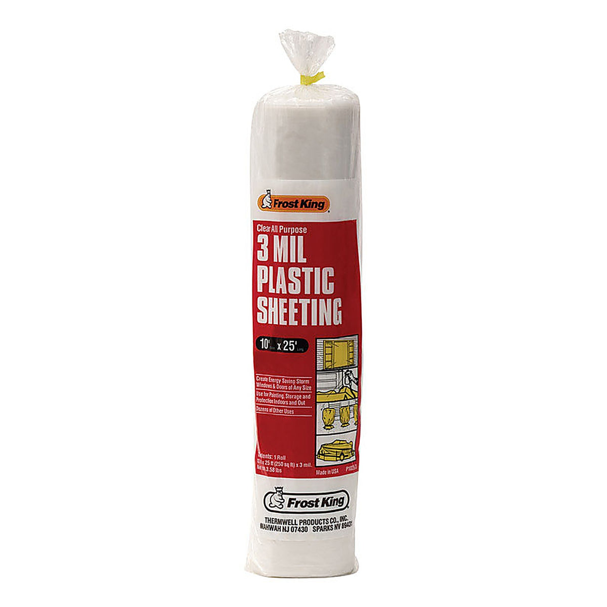 Frost King P1025/3 Clear Plastic Sheeting Roll For Doors and Windows 25 ft. L x 3 mil