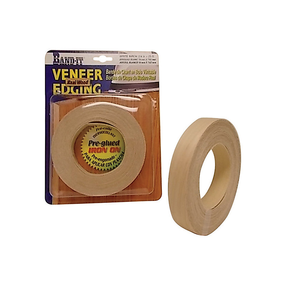 Band-It 34250 0.75 in. W x 25 ft. L Prefinished White Birch Wood Veneer Edge Banding