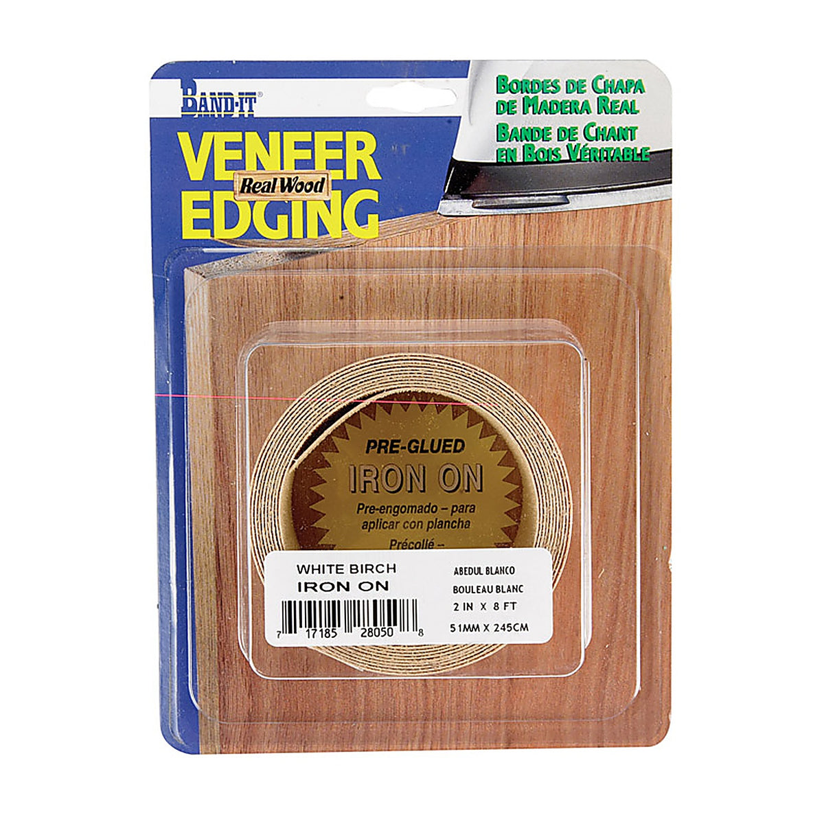 Band-It 28050 2 in. W x 8 ft. L Prefinished White Birch Wood Veneer Edge Banding