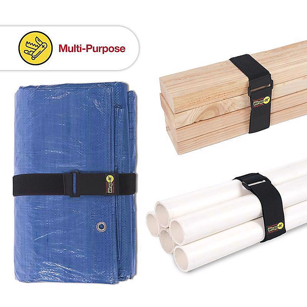 Wrap-It 702-24B Storage Super-Stretch 2 in. W x 24 in. L Black Stretch Storage Straps 10 lb. 2/Pack