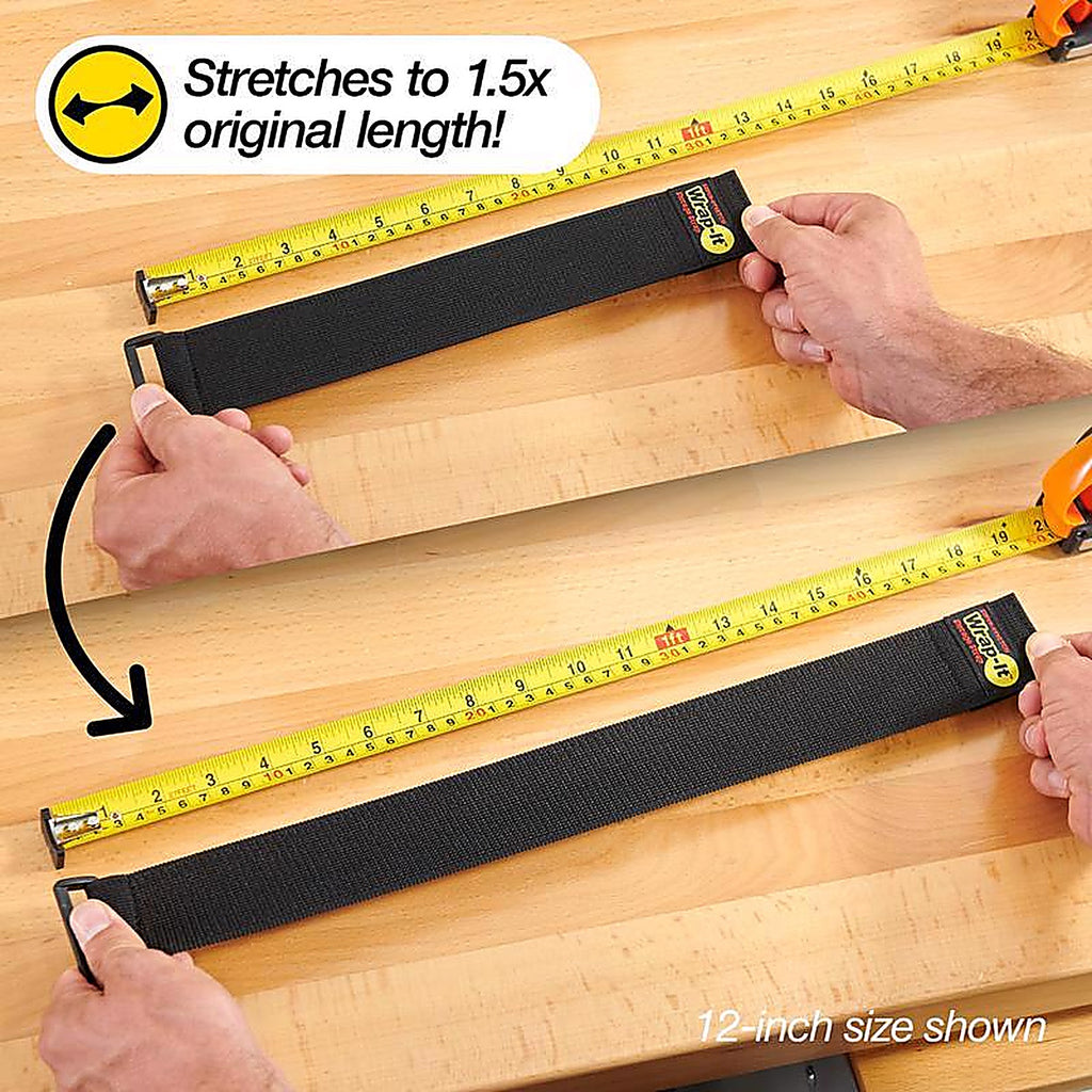 Wrap-It 703-18B Storage Super-Stretch 2 in. W x 18 in. L Black Stretch Storage Straps 10 lb. 3/Pack