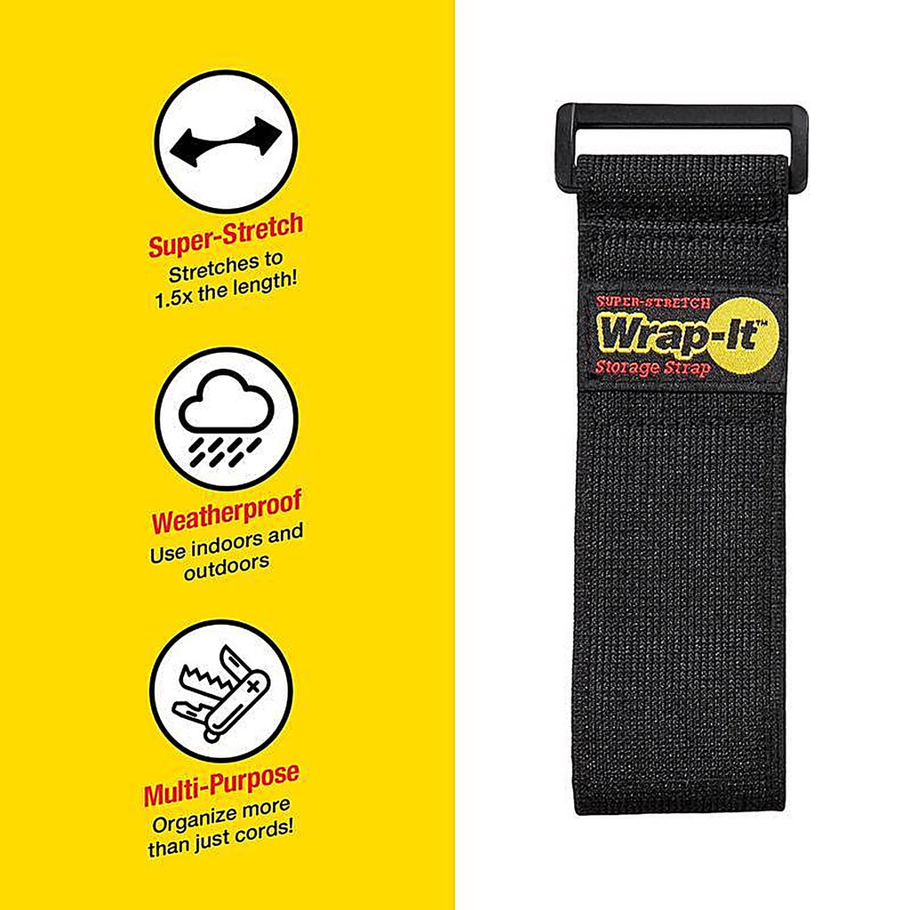 Wrap-It 703-18B Storage Super-Stretch 2 in. W x 18 in. L Black Stretch Storage Straps 10 lb. 3/Pack