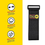 Wrap-It 703-18B Storage Super-Stretch 2 in. W x 18 in. L Black Stretch Storage Straps 10 lb. 3/Pack