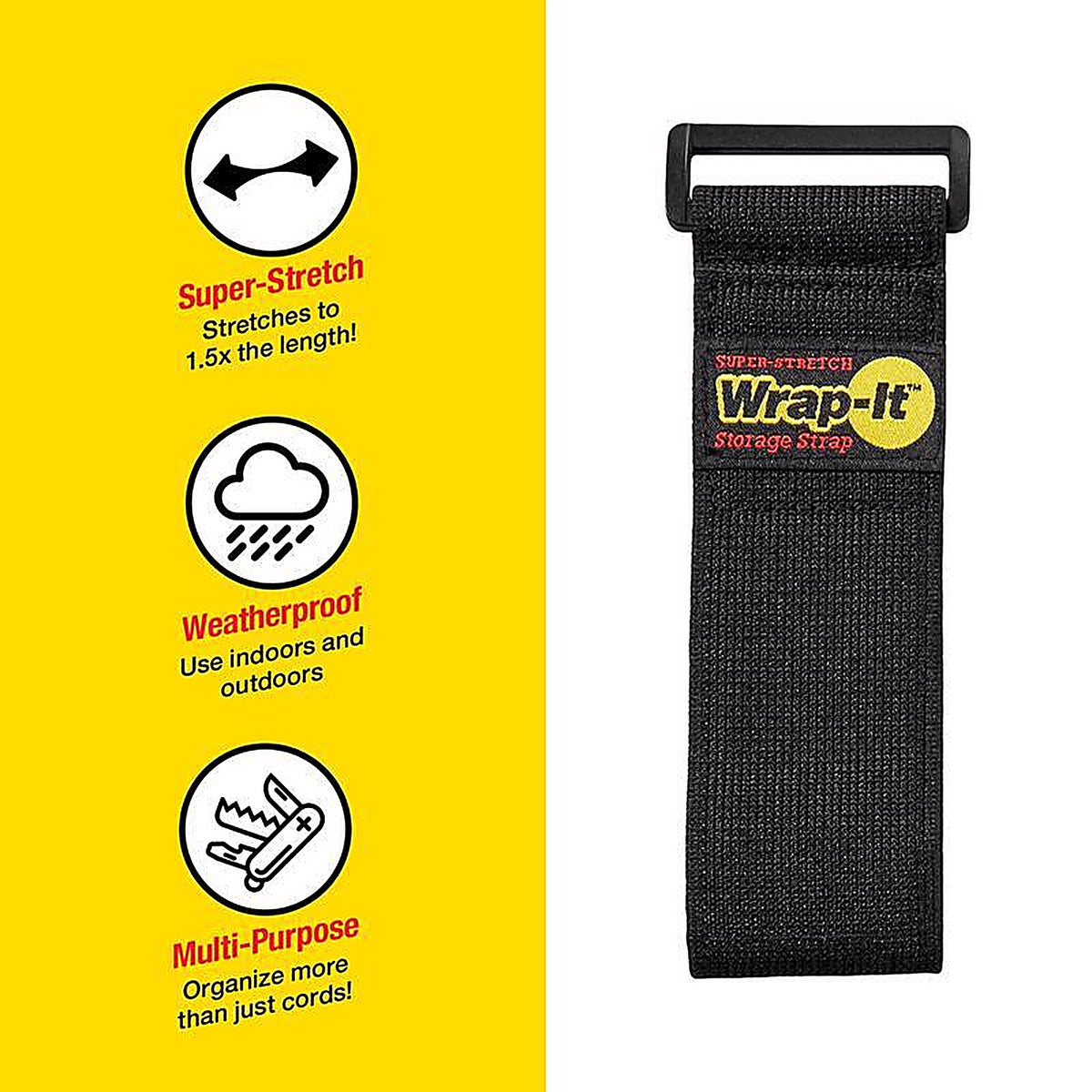 Wrap-It 703-18B Storage Super-Stretch 2 in. W x 18 in. L Black Stretch Storage Straps 10 lb. 3/Pack