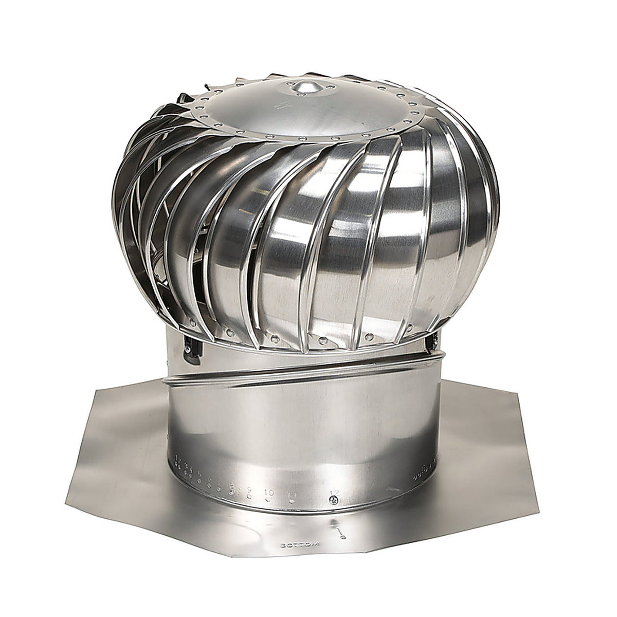 Air Vent TIBS1400 Air Hawk 21.3 in. H x 14 in. Dia. Mill Aluminum Turbine and Base