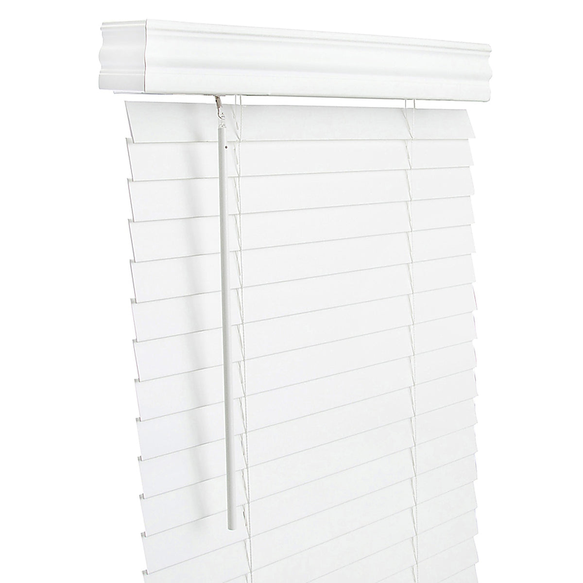 Living Accents FAX2760WH Faux Wood 2 in. Mini-Blinds 27 in. W x 60 in. H White Cordless
