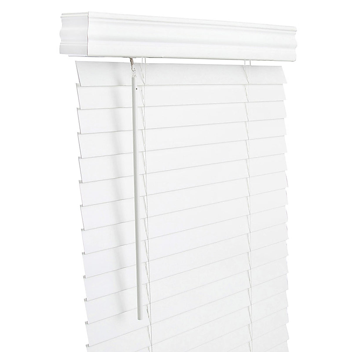 Living Accents FAX3560WH Faux Wood 2 in. Blinds 35 in. W x 60 in. H White Cordless