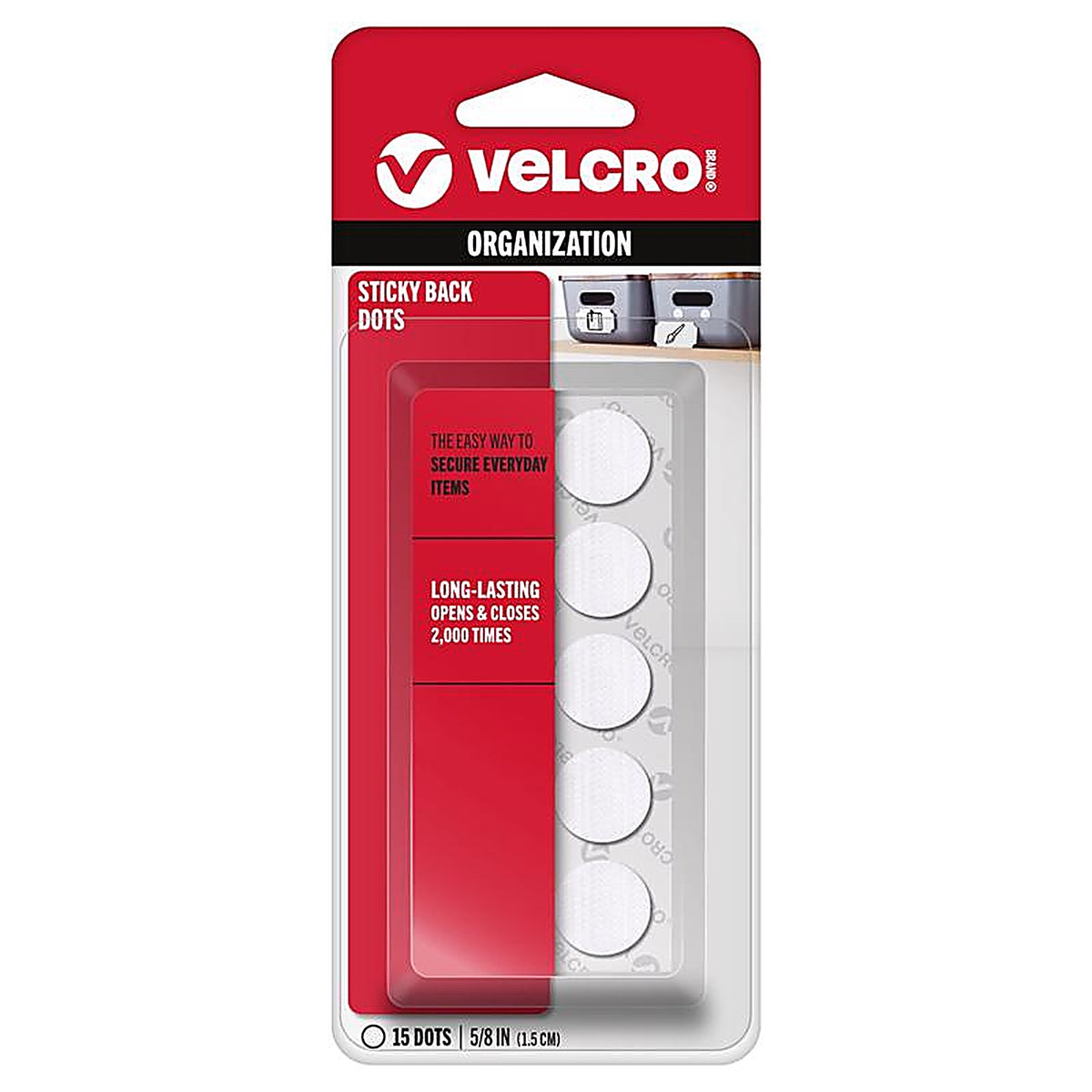 Velcro 90070 Hook and Loop Fastener 5/8 in. L 15/Pack