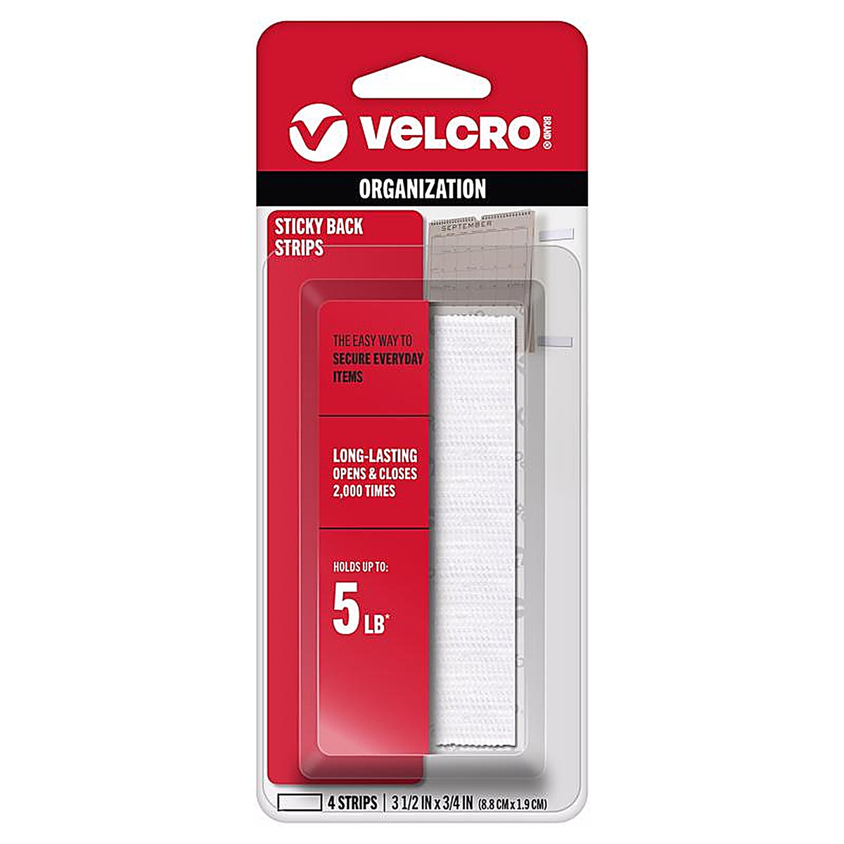Velcro 90076 Hook and Loop Fastener 3-1/2 in. L 4/Pack