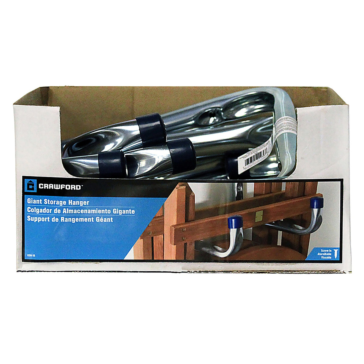 Crawford GSH-10 Zinc Plated Silver Steel 11 in. Giant Storage Hangers 1/Pack