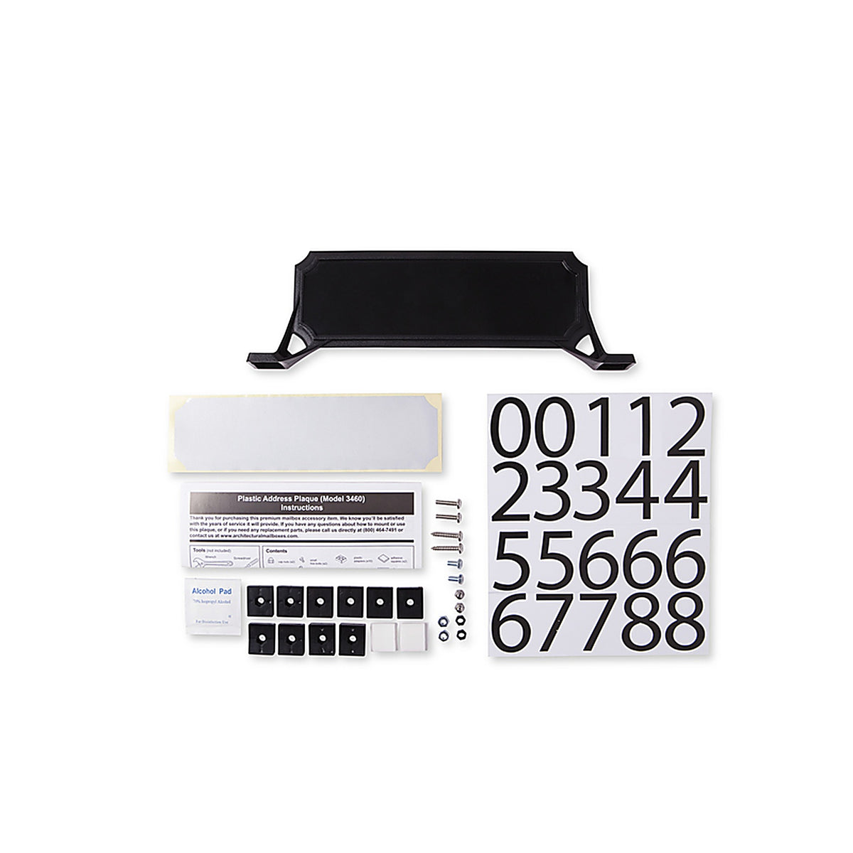 Architectural Mailboxes 3460B-10 Black Plastic Manhattan Mailbox Name/Address Kit