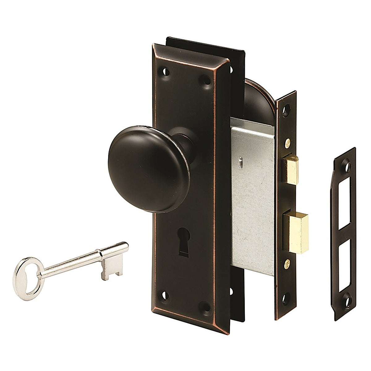 Prime-Line E 2495 Security Oil Rubbed Bronze Mortise Lockset Grade 1 1-3/4 in.