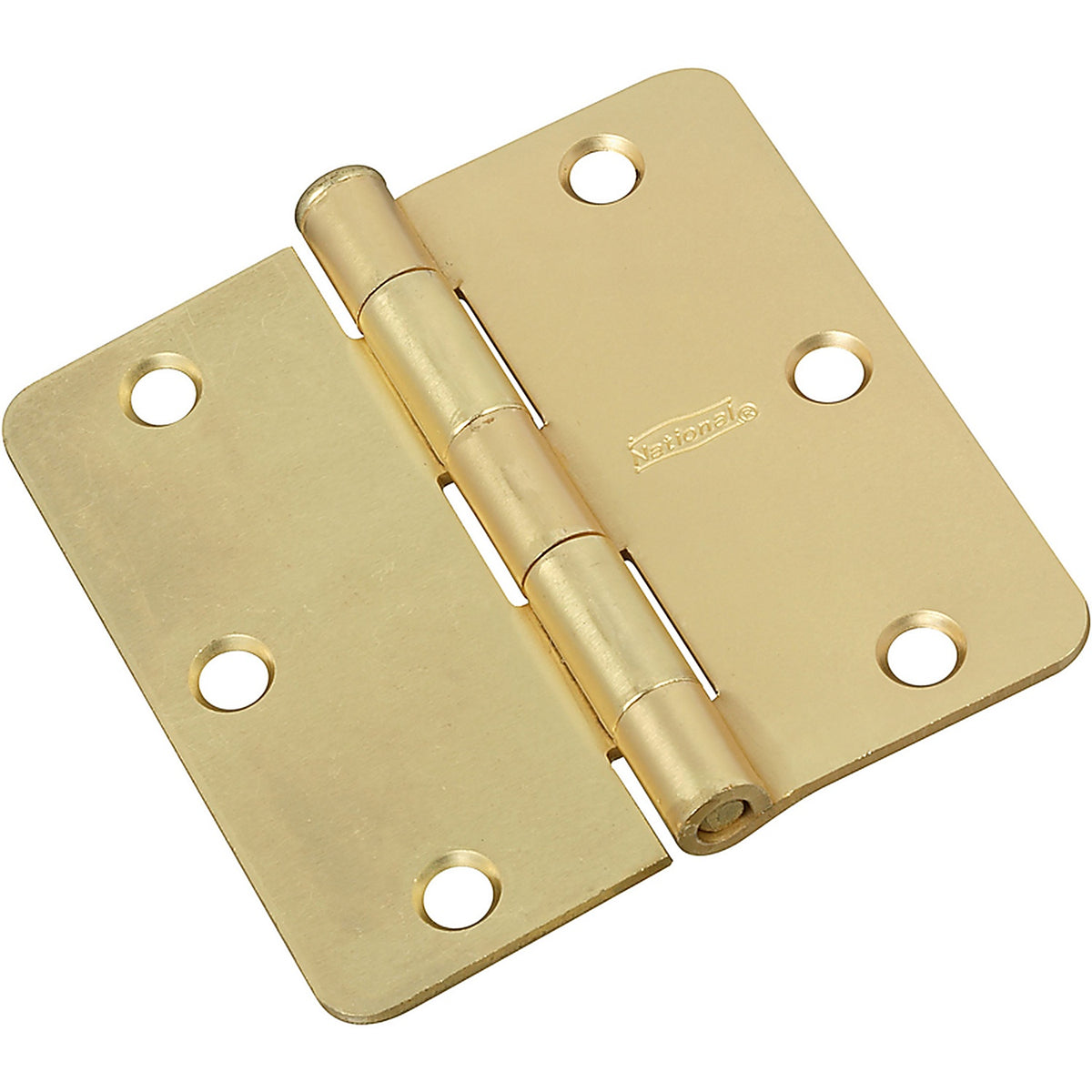 National Hardware N830-333 3-1/2 in. L Satin Brass Door Hinge 3/Pack