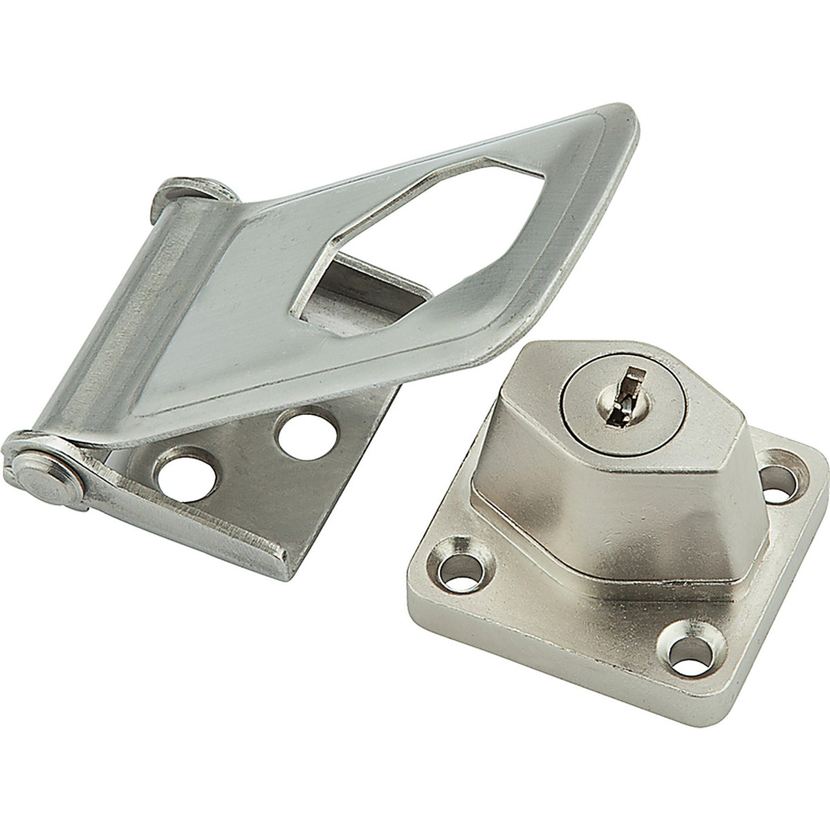 National Hardware N102-804 Brushed Stainless Steel 3-1/2 in. L Keyed Hasp Lock 1