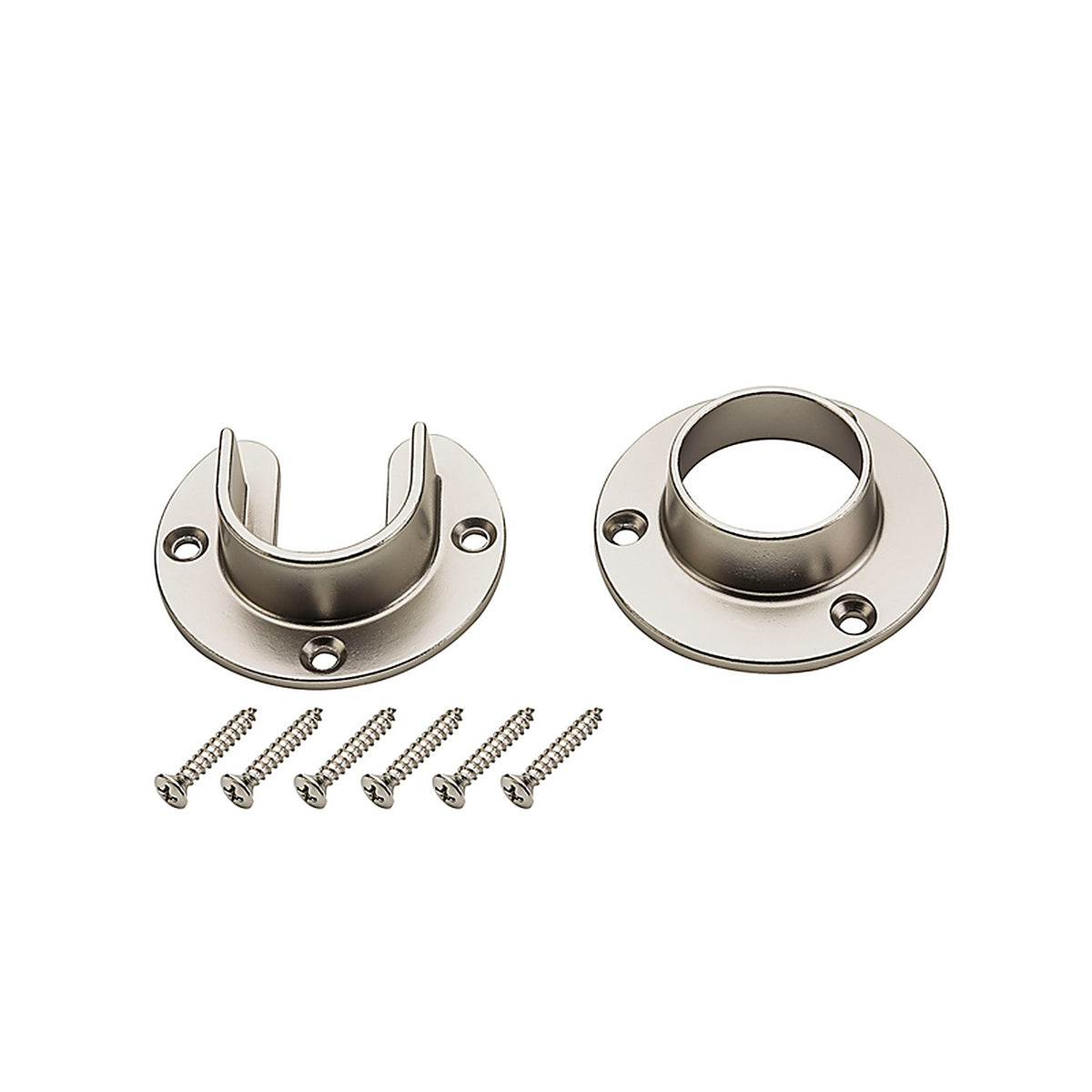 National Hardware S822-082 1.31 in. Dia. Satin Nickel Steel Closet Flange Set