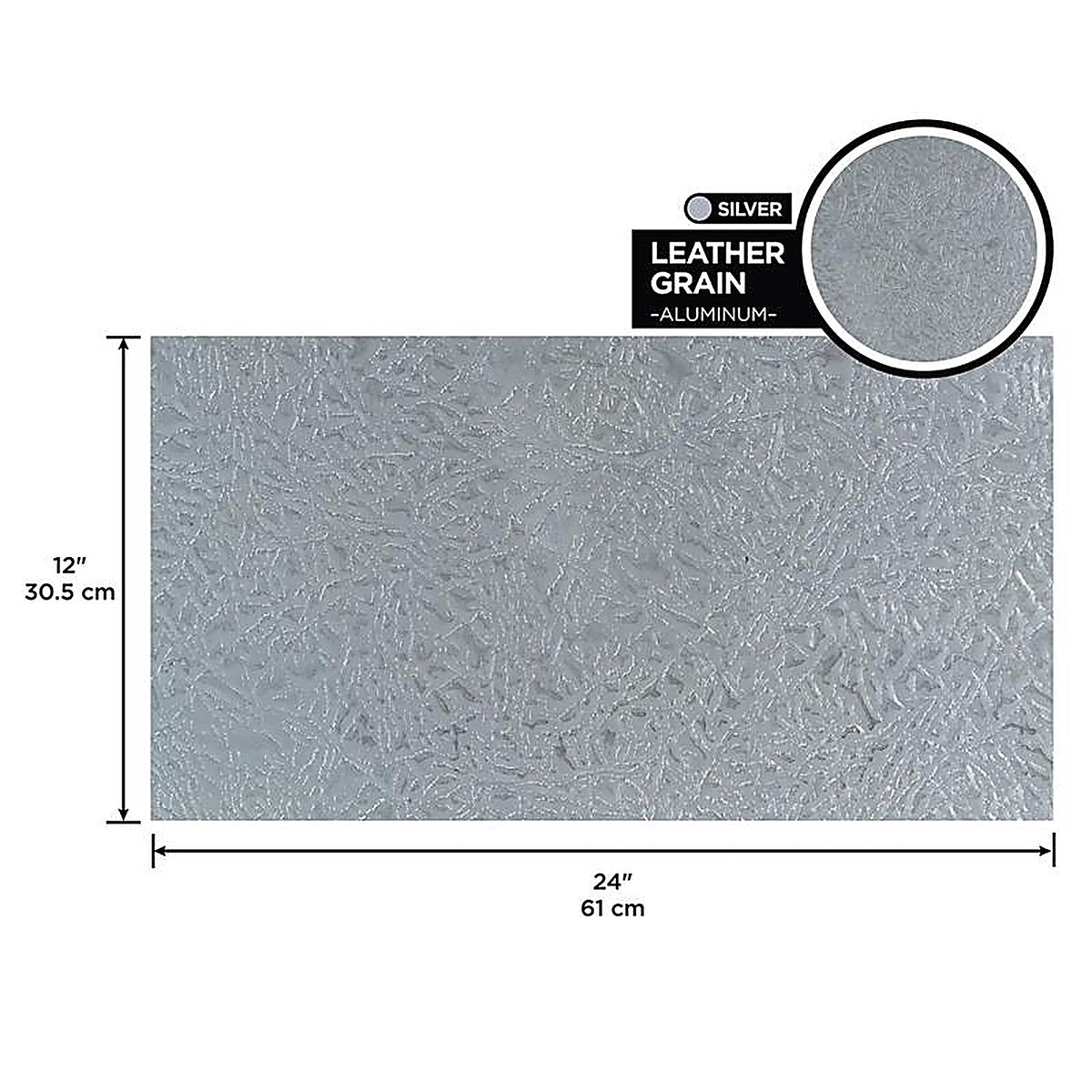 M-D 56030 0.02 in. x 12 in. W x 24 in. L Aluminum Leathergrain Sheet Metal
