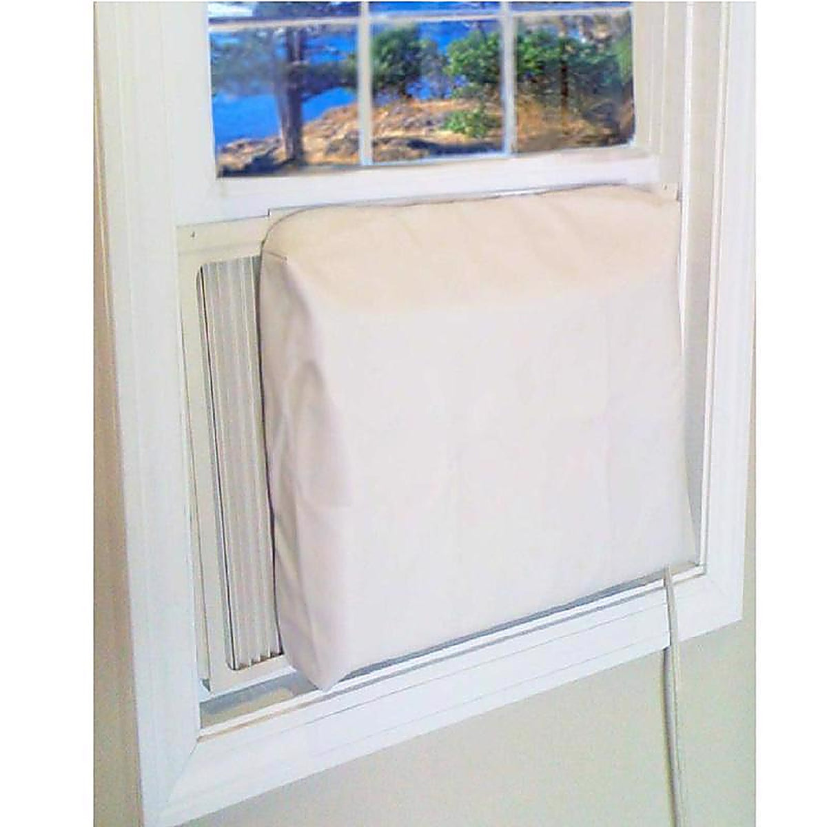 A/C Safe AC-502 17 in. H x 25 in. W PVC Tan Square Indoor Window Air Conditioner Cover