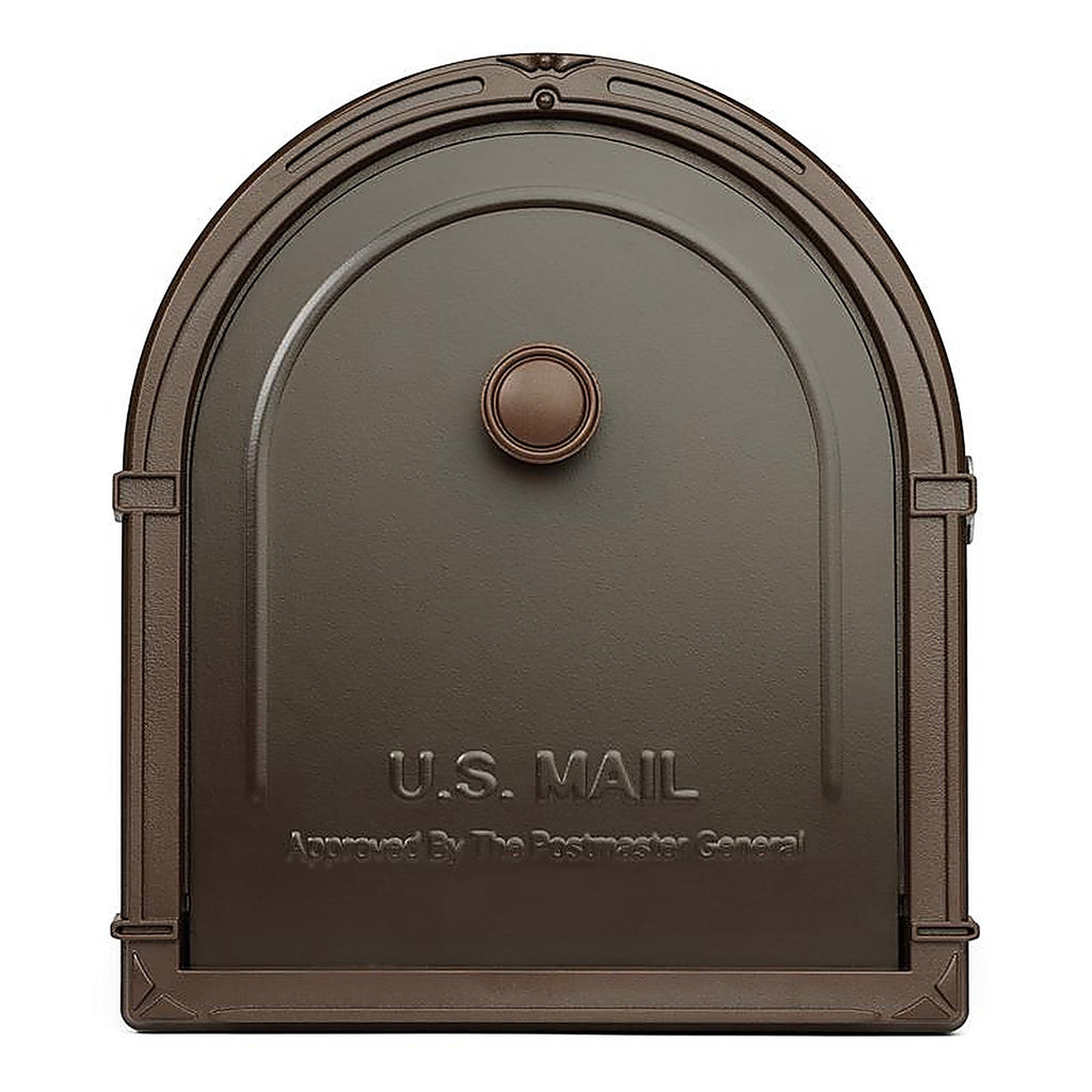 Architectural Mailboxes 5591RZ-10 Bellevue Modern Galvanized Steel Post Mount Rubbed Bronze Mailbox